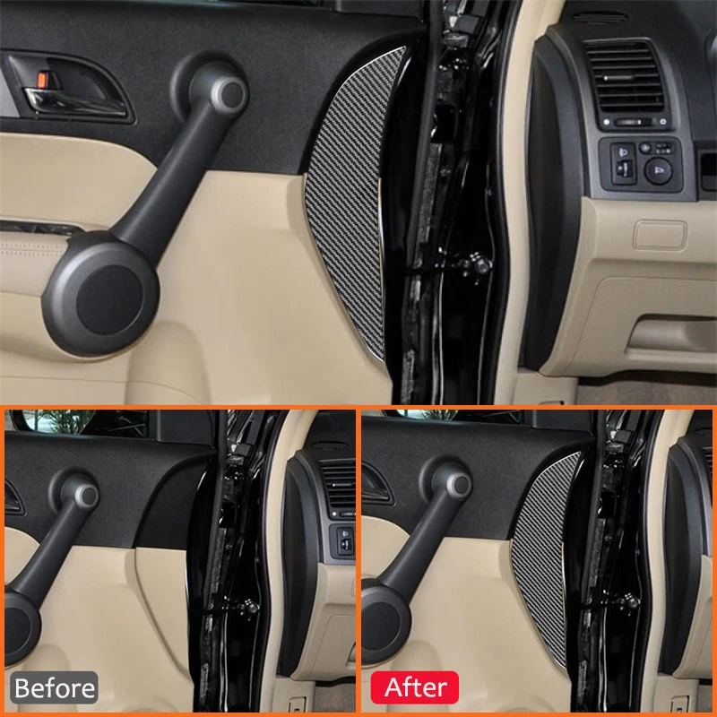 For Honda CRV 2007-2011 Carbon Fiber Car Door Closing Buffer Shock-absorbing Pad Decorative Sticker Interior Accessories