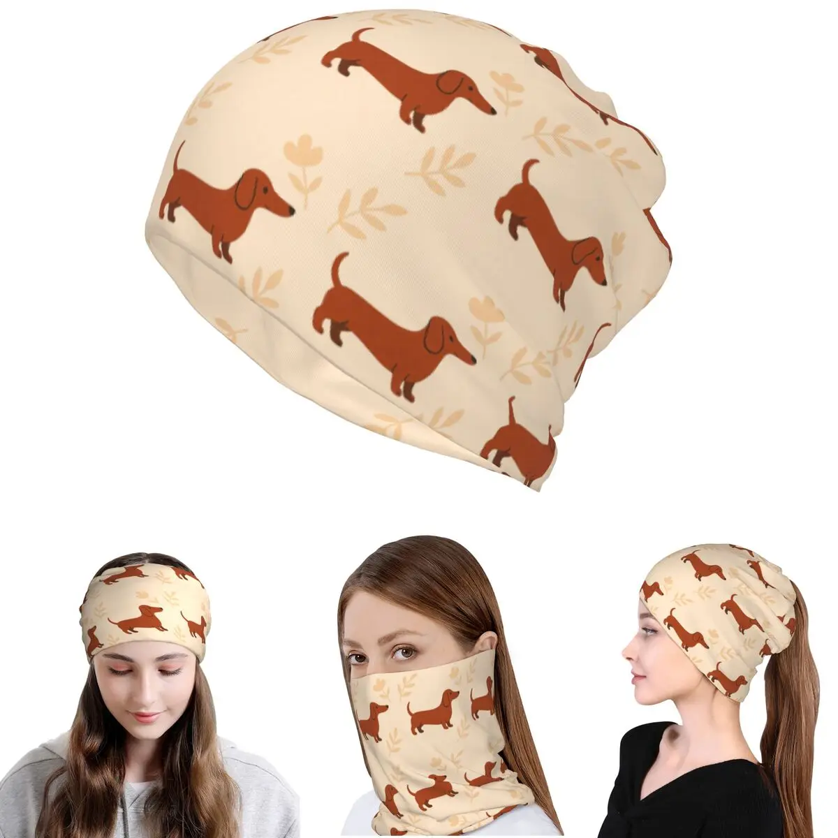 

Dachshund Pattern Art Bandana Neck Gaiter Wrap Scarf Multi-use Balaclava Beanies Hat Unisex Adult Windproof