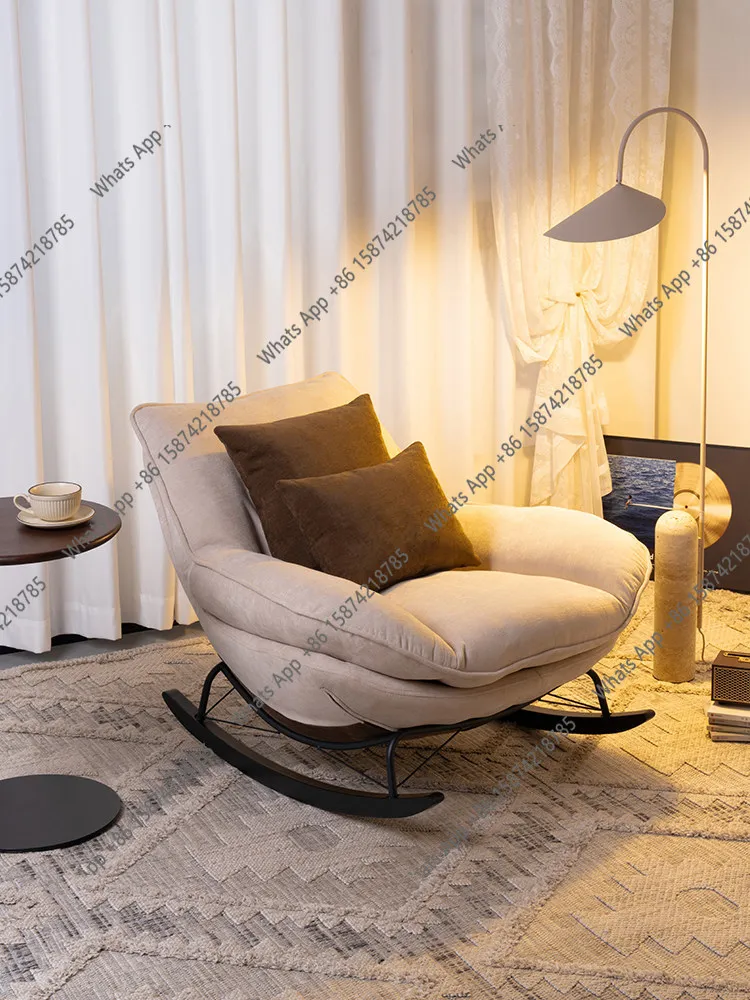 

Light French Cream Wind Light Luxury Rocking Chair Adult Reclining Chair Living Room Balcony Home Leisure Chair Lazy Sofa