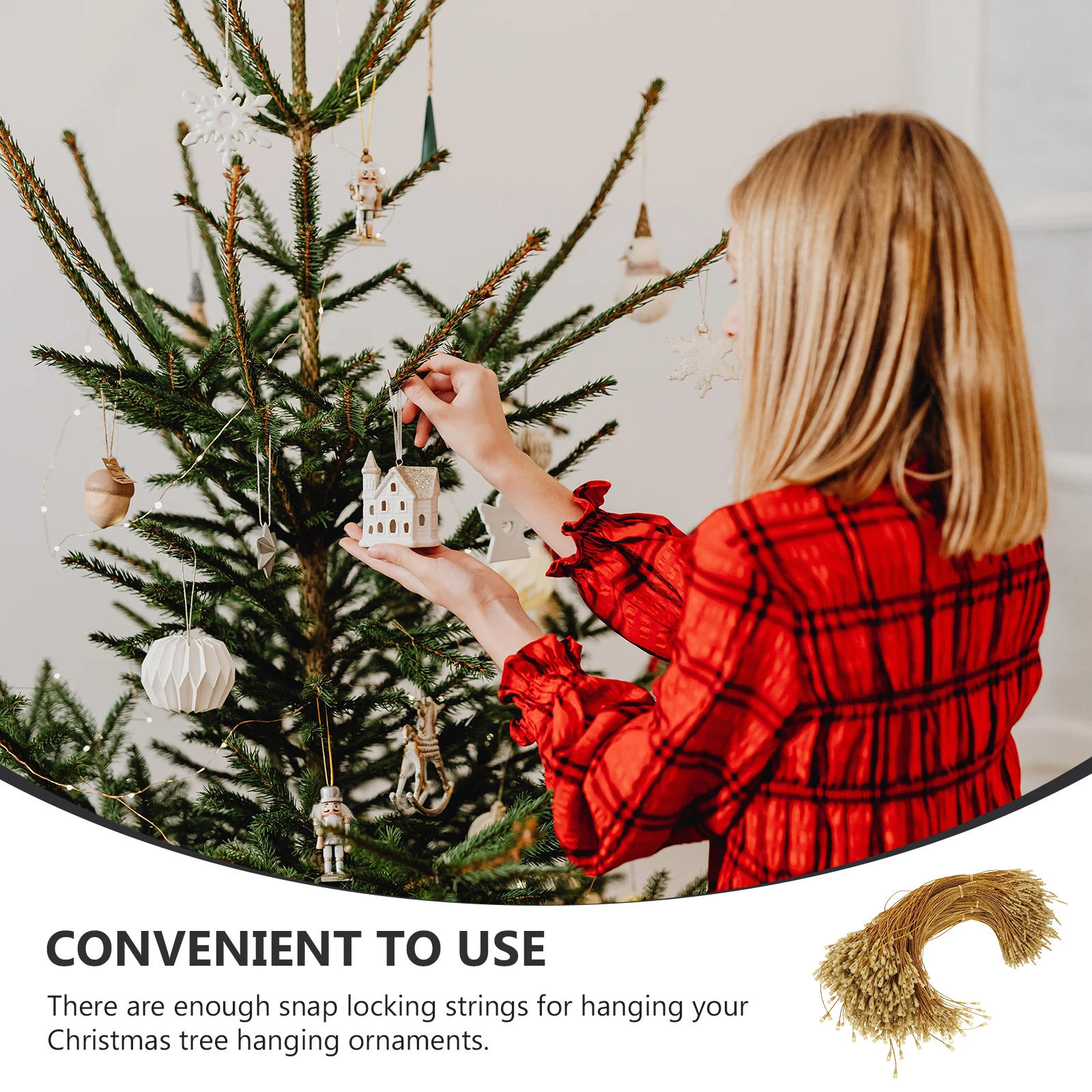 Christmas Ball Lanyard Decorative Rope Precut Hanging Ropes Pendant Ornament Party Tag Polyester