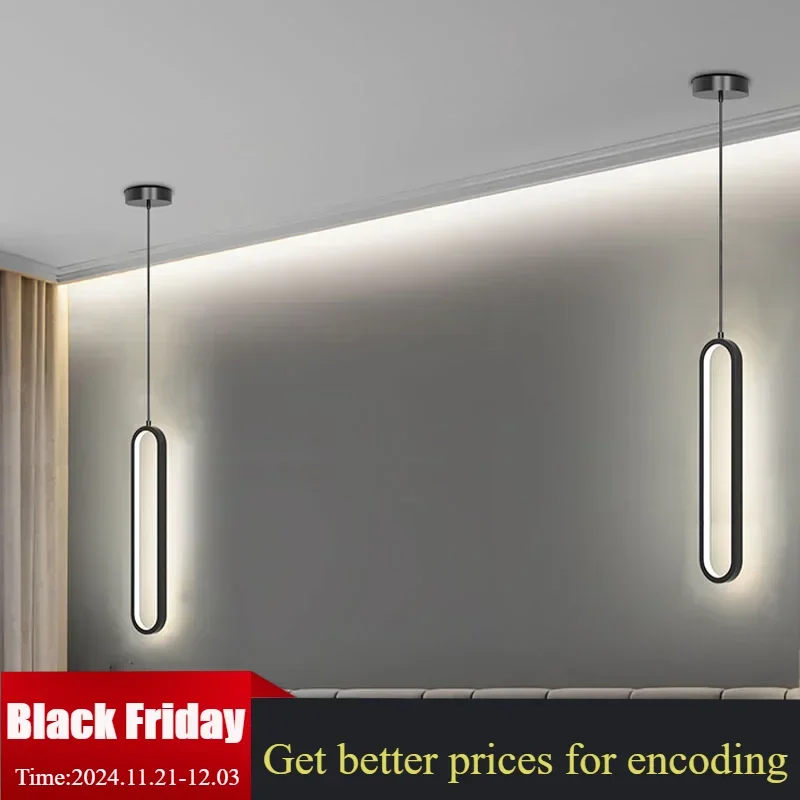 Modern Minimalist LED Pendant Light Chandelier For Bedroom Restaurant Living Room Gold Black Hanging Lamps Decoration Led Lustre