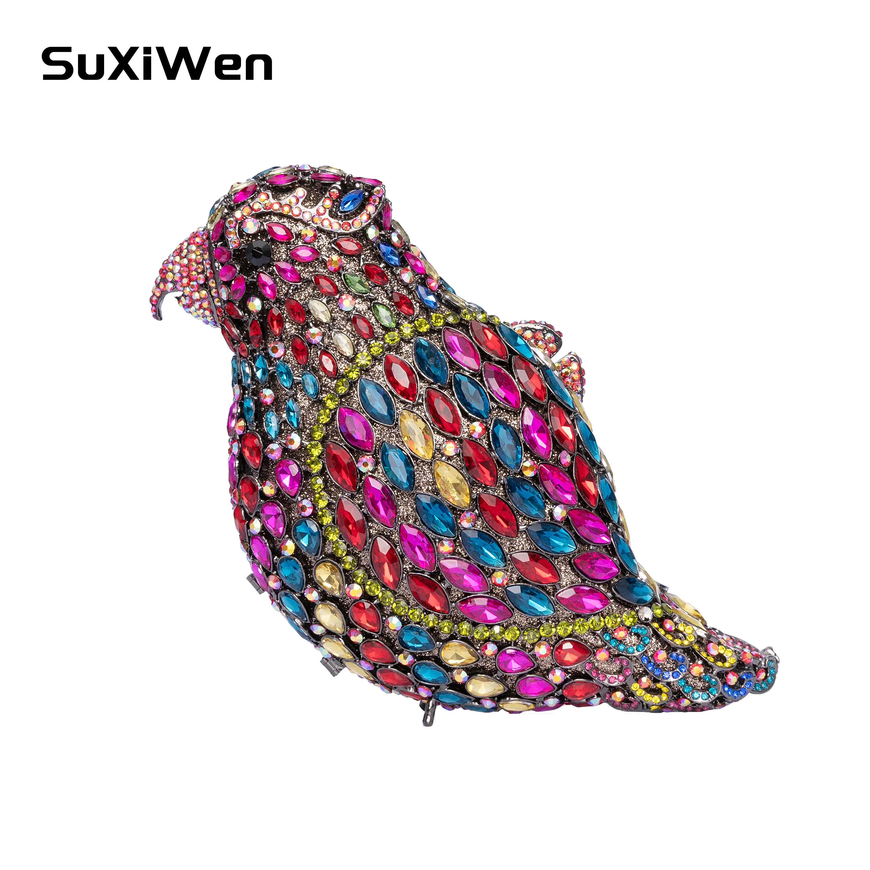 Elegant Women Bird Shape Clutch Crystal Bag Dinner Party Diamond Cocktail Prom Handbag Wedding Bridal Birthday Purse