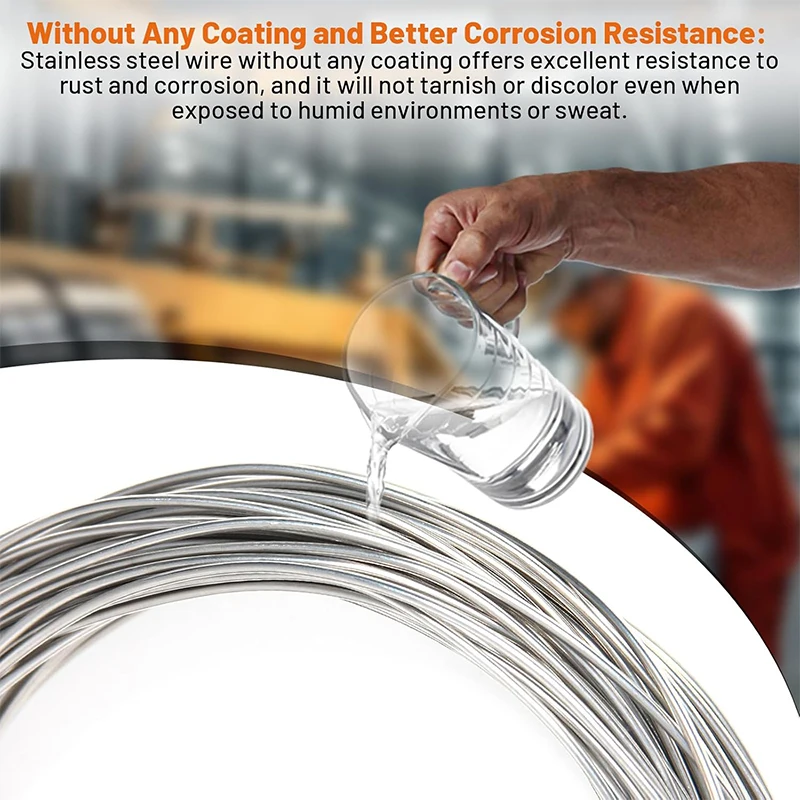 1-100m 304 stainless steel soft steel wire diameter 0.02-3mm Anti-Rust Craft Wire for Lashing DIY