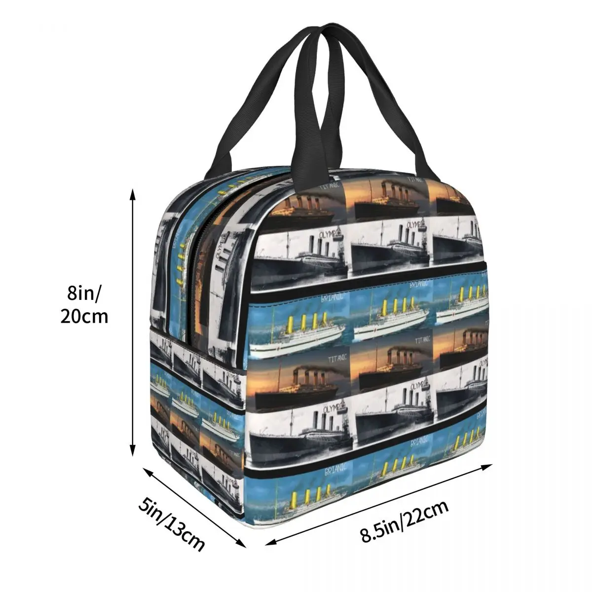 Titanic Britanic Sister Ship Iceberg White Star Liners Insulated Lunch Bag for Women Children Food Boxes Thermal Lunch Box Tote