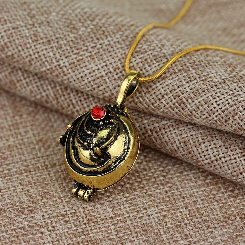The Vampire Diaries Matching Verbena Couple Pendant Necklace for Women Men Vintage Personality Red Crystal Choker Chain Jewelry