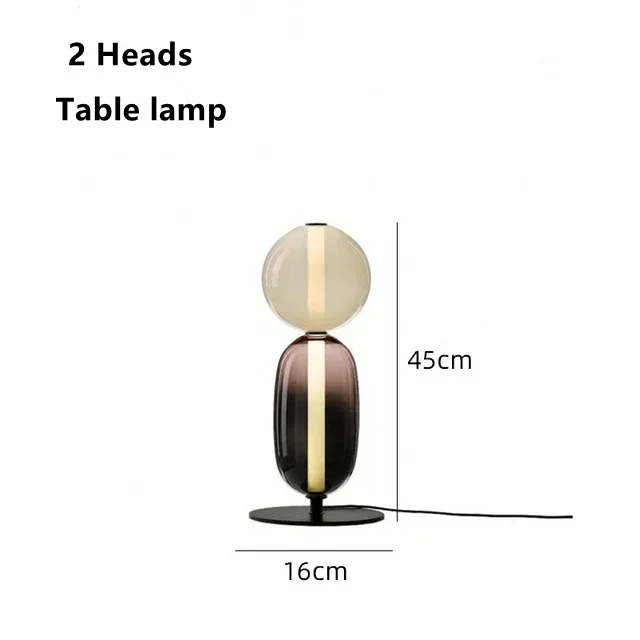 HomeLover Italienische kreative LED-Stehlampe aus farbigem Glas für Wohnzimmer, Schlafzimmer, Arbeitszimmer, Tisch, Bonbonlichter, Innenbeleuchtung und Heimdekoration 6