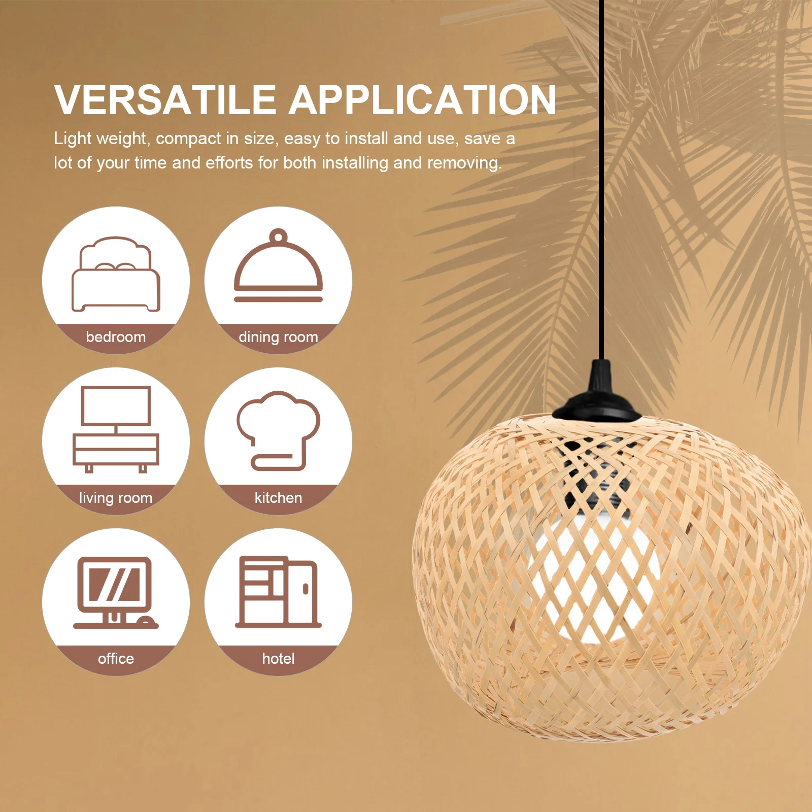 

Bamboo Lampshade Lamp Shades For Home Cover Vintage Pendant Shades Pendant Light Lampshades for Home Bedroom Office Replacement