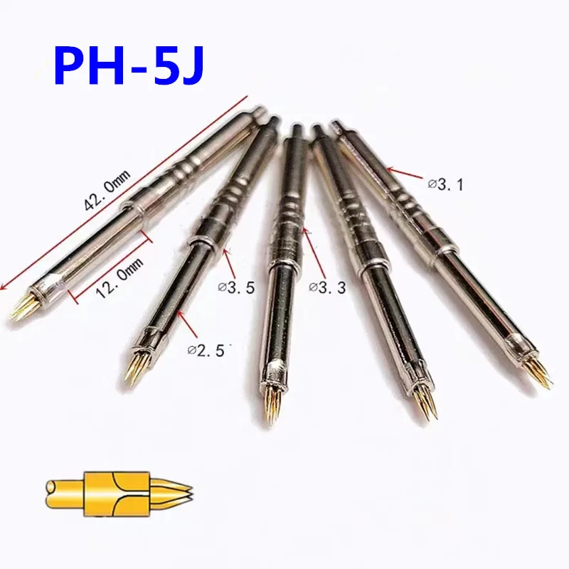 10PCS/bag Spring Test Pin PH-5J Three Pointed 3.2mm Integrated PCB Probe for Use on Test Stand