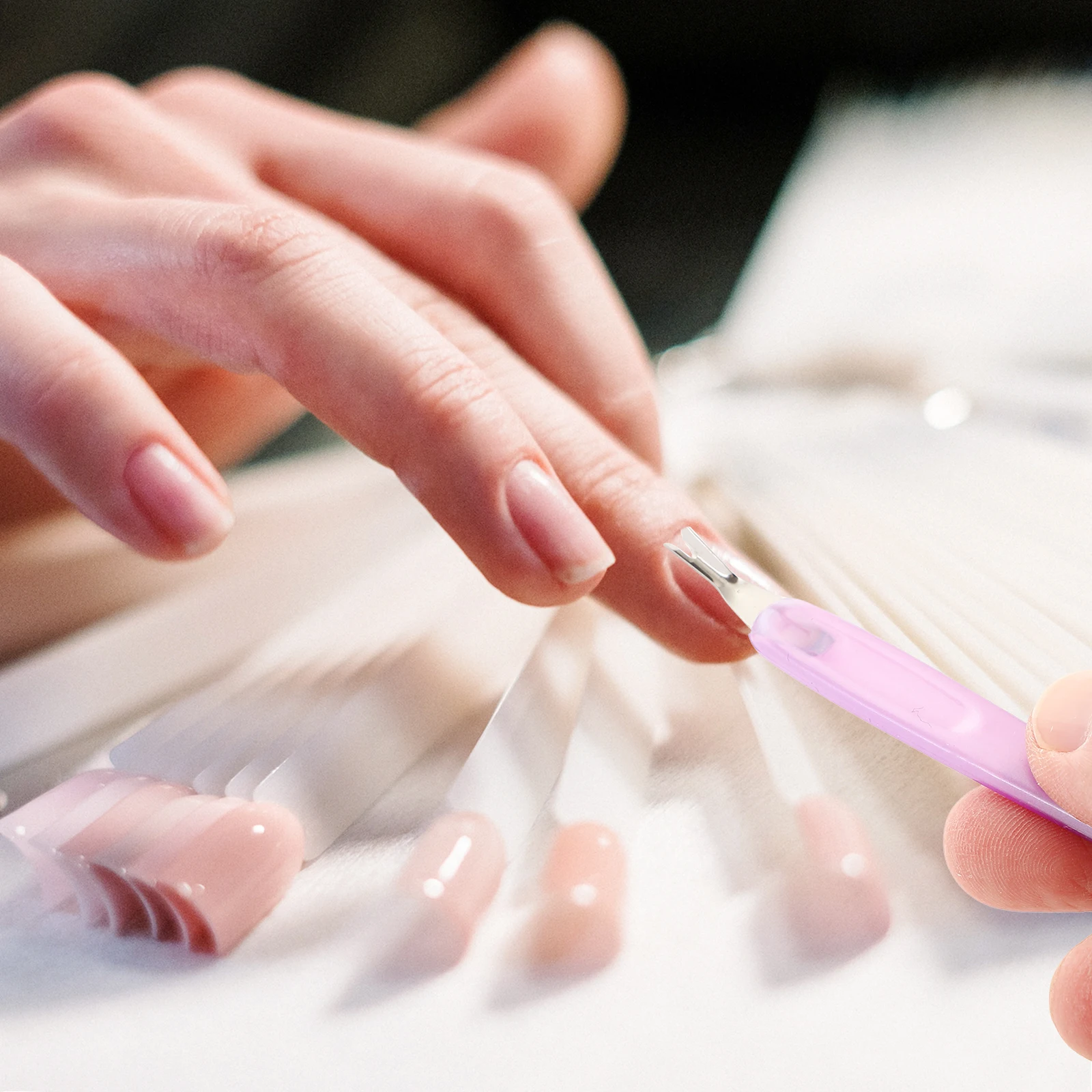 

50pcs Dead Skin Fork Pedicure Manicure Nail Remover Stainless Steel U-shaped Edge Portable Cuticle Tools Nail Art Accessories