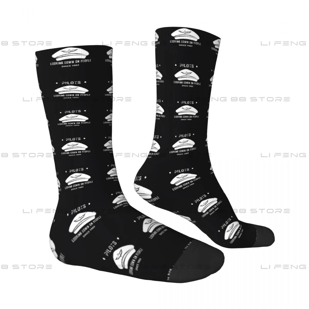 Pilots. Looking Down On People Since 1903 Funny Pilot Quote Unisex Winter Socks Running Happy Socks Street Style Crazy Sock