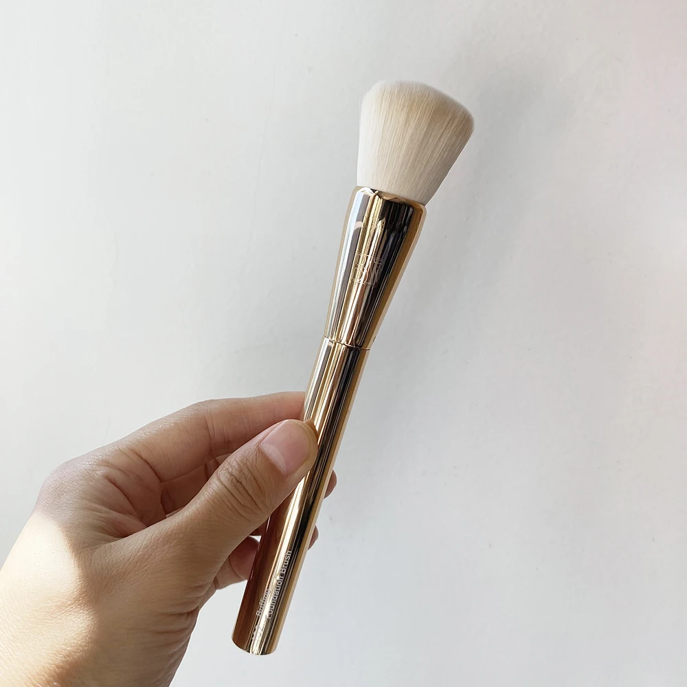 Beautyact Full Face Powder Makeup Brush No 100 Gold Metal handle Soft Synthetic Bristles Fluffy Powder Bronzer Cosmetic Brush