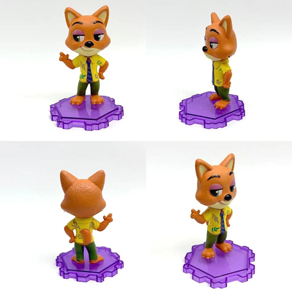 6個のクレイジーなズートピア2シーン、手作りの警察官ジュディ＆フォックス・ニック、ブラインドボックス、トレンディなプレイドール、車、子供の誕生日ケーキデコレーション