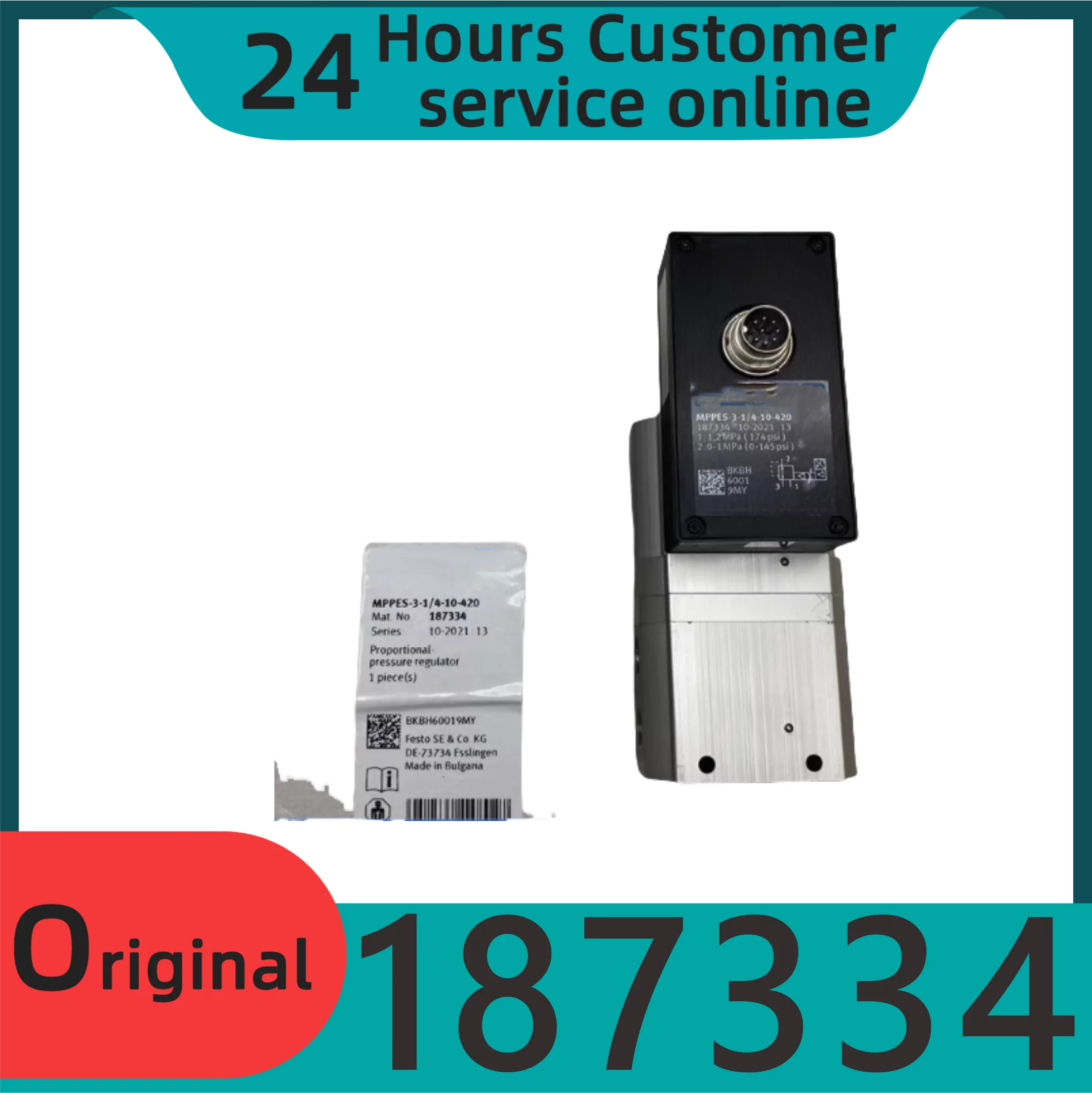 

Brand new original imported proportional pressure regulating valve MPPES-3-1/4-10-420 187334