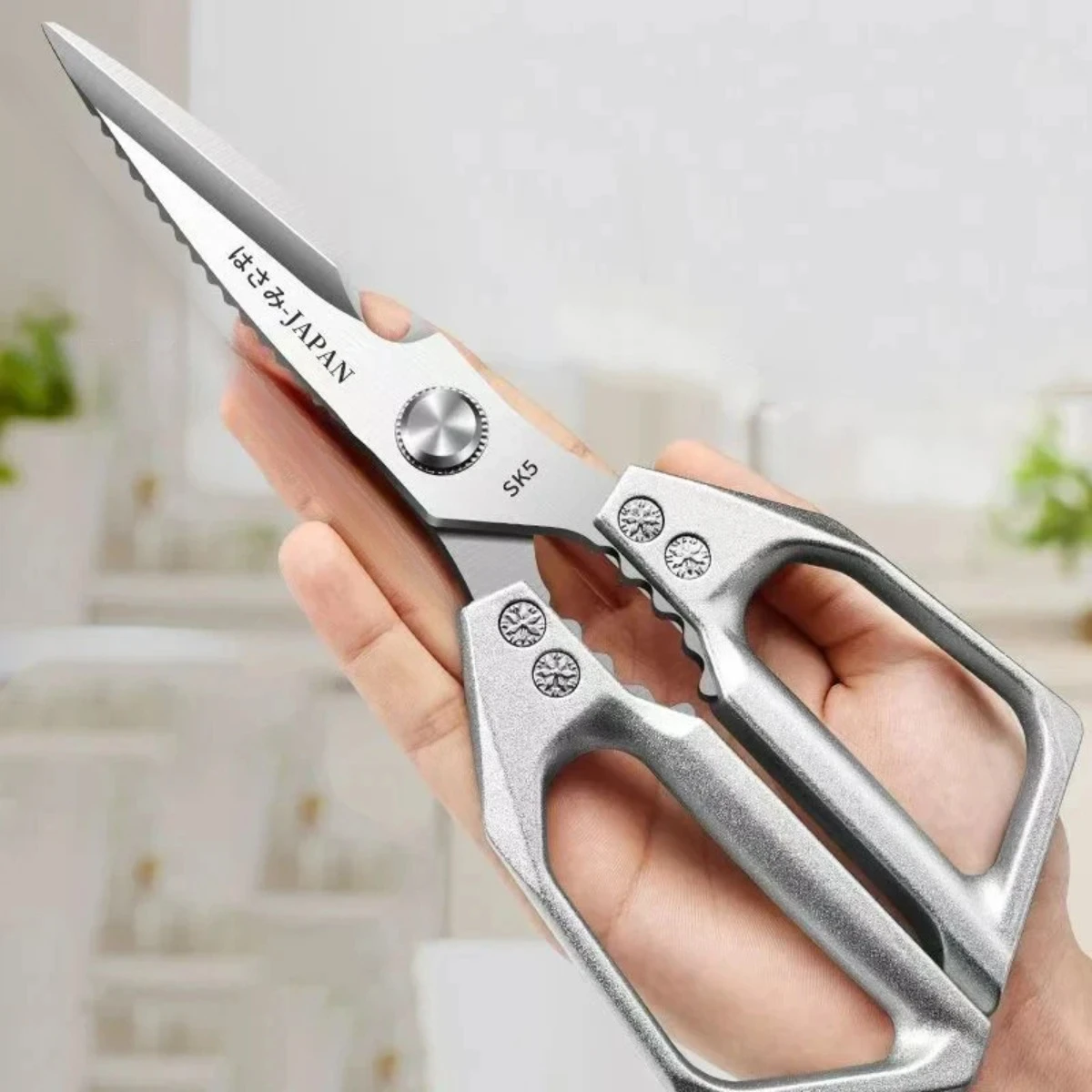 MultiFunctional Kitchen Scissors Chicken Bone Cutter Steel for Fish Filleting Vegetable Meat Chopping Lightweight Plastic Handle