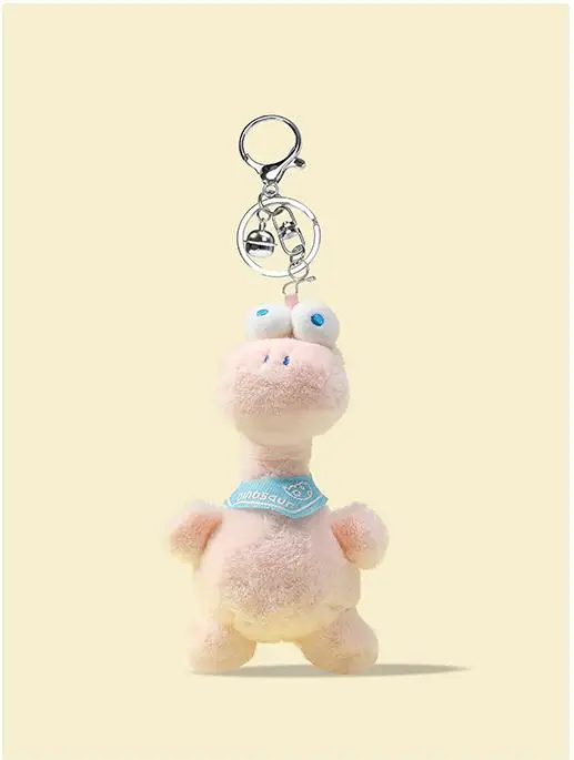 Cartoon Dinosaur Doll Cute Plush Pendant 2024 Creative Tilt Car Keychain Couple Bag Schoolbag Pendant