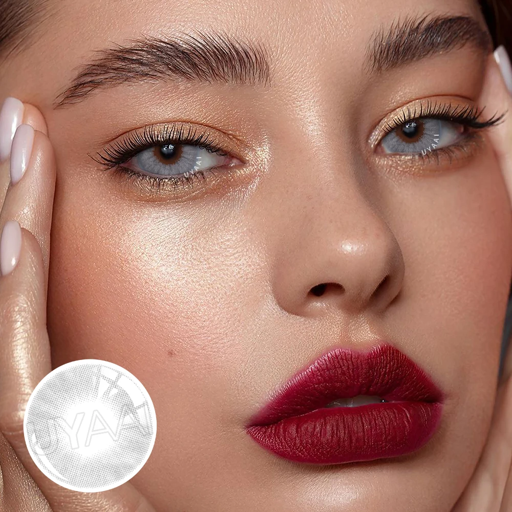 UYAAI Kleopatra-Serie Farbkontaktlinsen für Augen, braune Farblinse, blaue Augen, Kontakt-Make-up, Schönheit, farbige Schüler, grau, natürlich – Detail 30