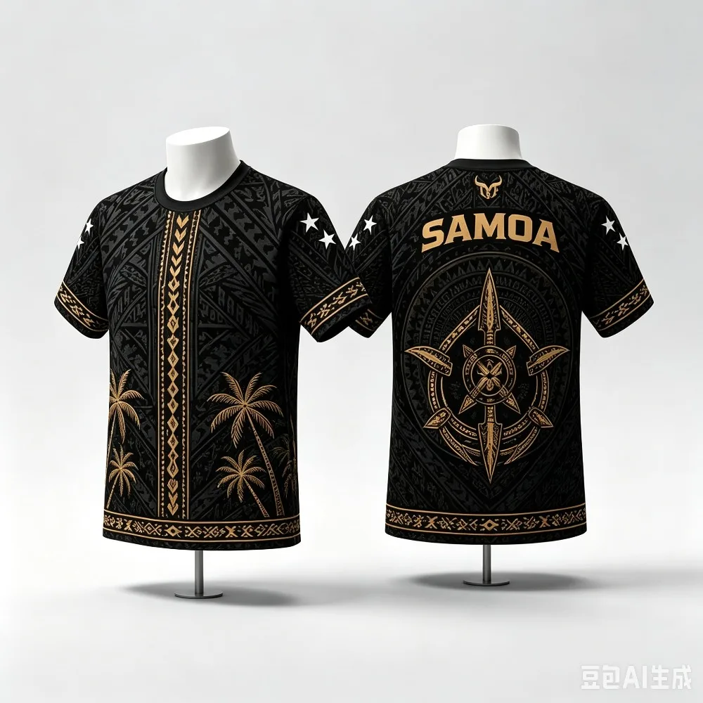 Summer Samoa Tribal Soccer T-shirt Soccer Print Football Jersey Men's Casual Tee Shirt Breathable Men Women Short Sleeves Top