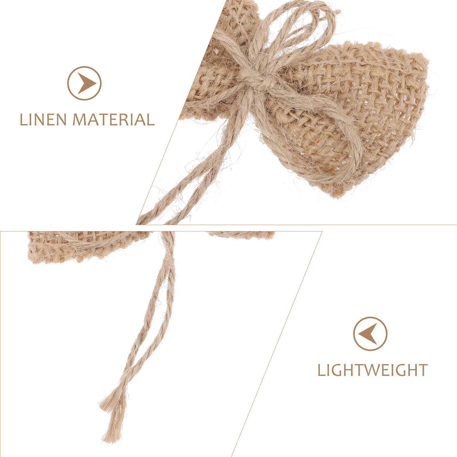 

12Pcs Handmade Jute Bows Rustic Burlap Bows for Wreath Garland Christmas Wedding Decoration Crafts Bow Accents