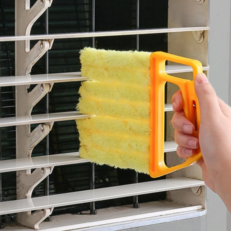 1Pc Washable Window Cleaner Microfiber Dust Cleaner Brush For Venetian Air Conditioner Car Window Groove Dust Cleaning Tool