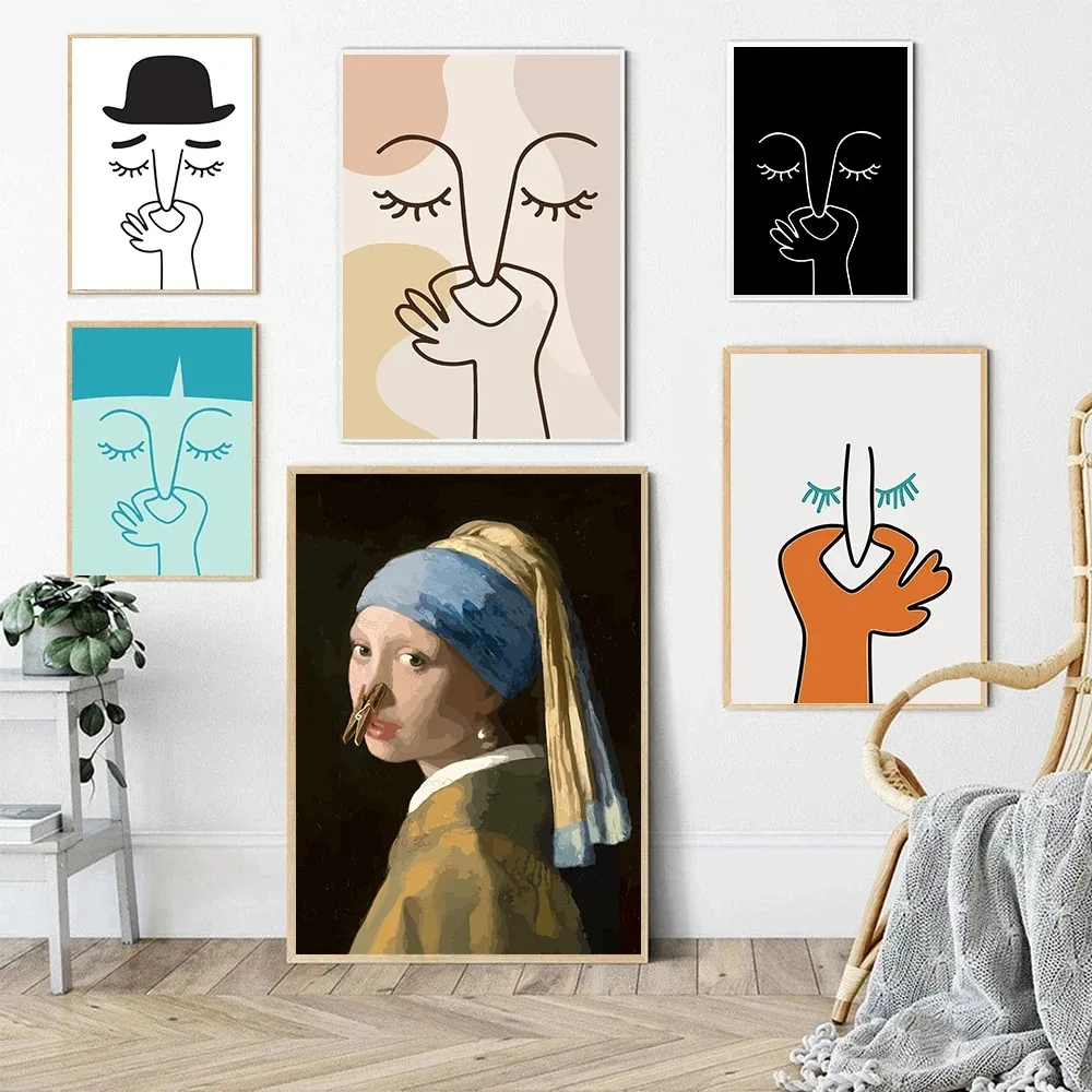 Abstract Humour Bad Smell Funny Bathroom Poster Vintage Colorful Prints Canvas Painting Wall Art Pictures WC Toilet Room Decor