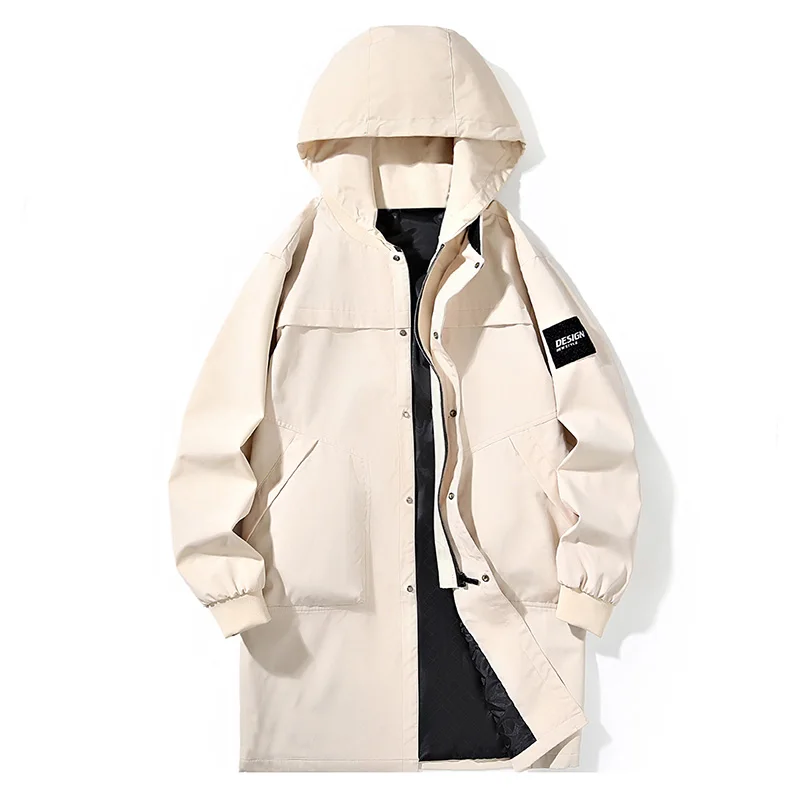 

Plus Size Long Windbreaker Spring Autumn New Men's Coat Hooded Jacket for Men 9XL 8XL Men Clothing Trench Coat Men