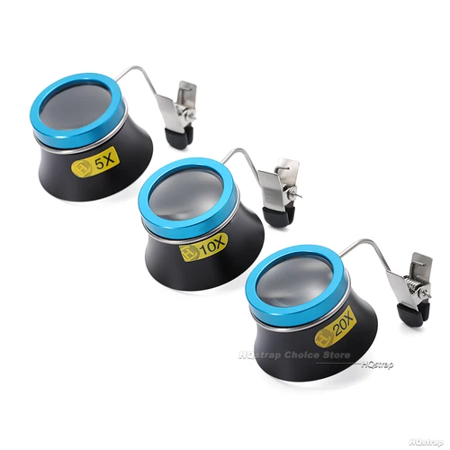 Imagen 2 del producto Lupa de gafas 5X 10X 20X, lupa con Clip, lente de aumento, herramienta de reparación de relojeros, herramienta de operación de proceso ocular portátil