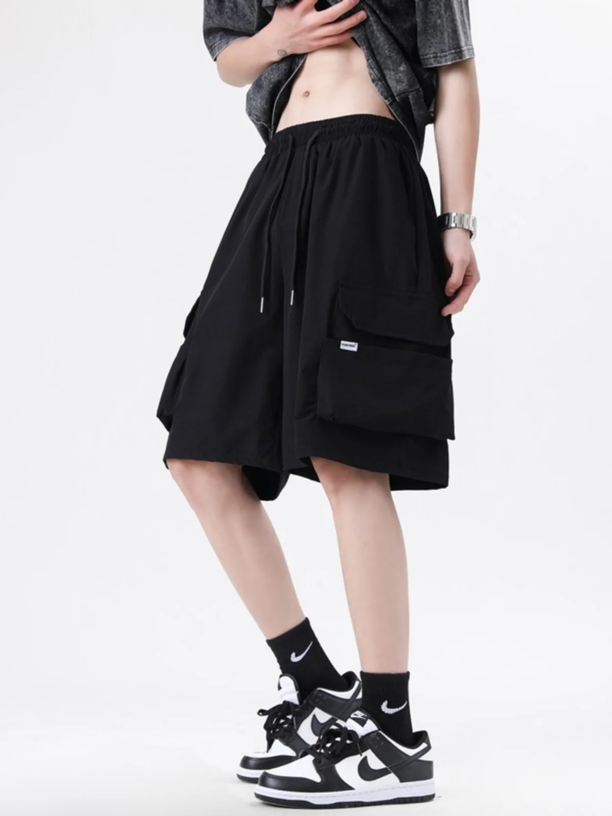 

Мужские брюки для спецодежды American Sle, летние брюки k Street с несколькими карманами, свободные прямые спортивные повседневные брюки «пять четвертей»