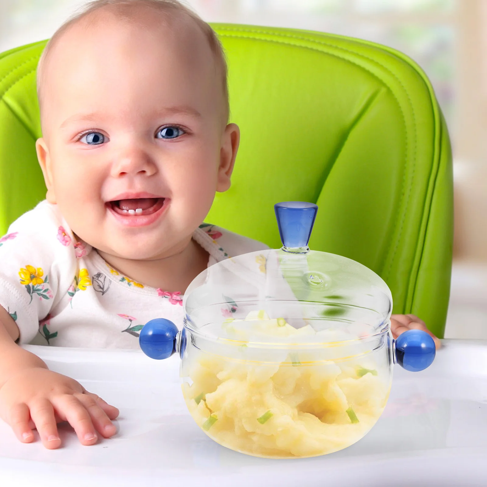 

Glass Stew Bowl 350ml Transparent Double Handles Lid Cooking Pot Kitchen Supplies Clear Glass Transparent Pot for Cooking