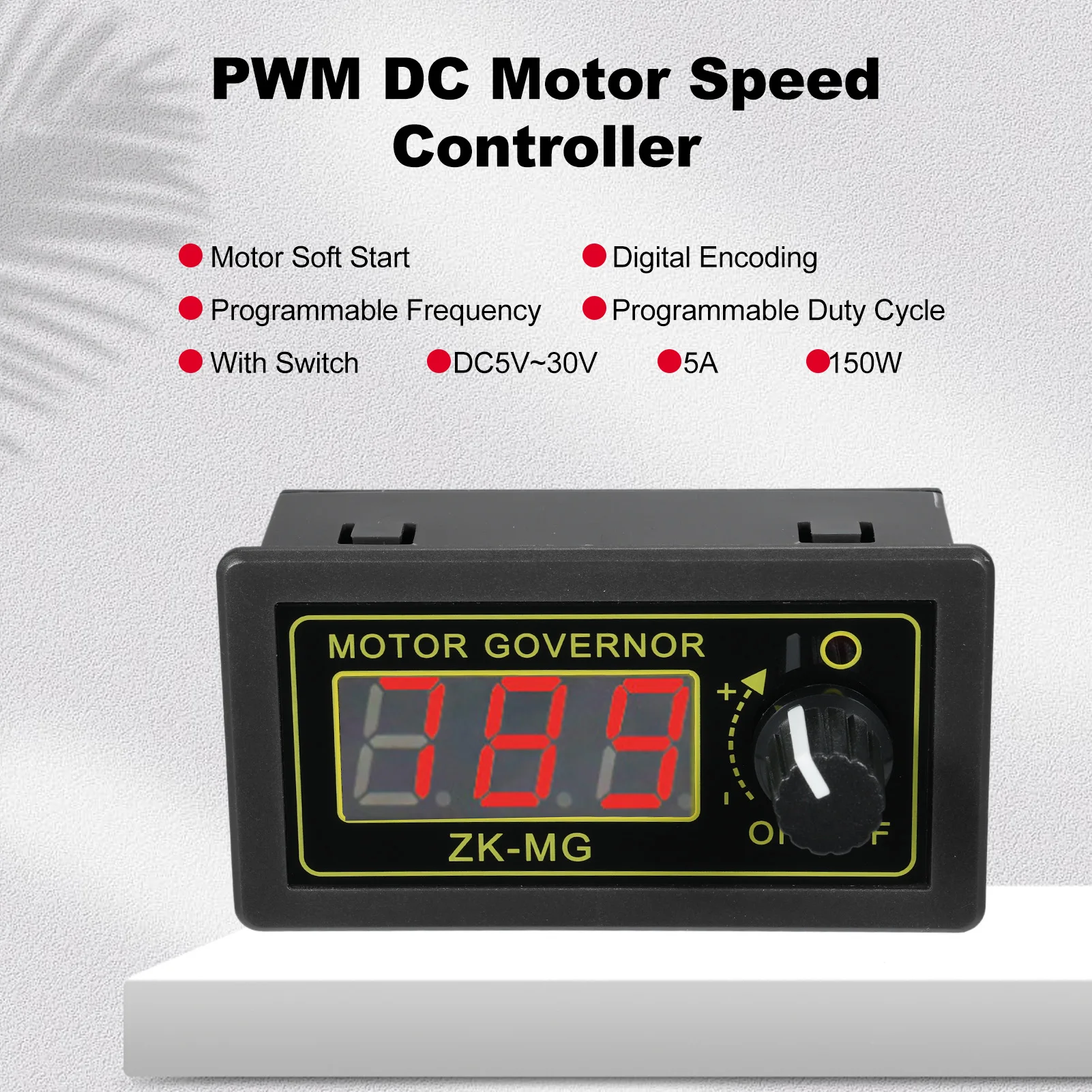 PWM DC Motor Speed Controller Switch PWM Motor Driver DC 5-30V 150W Adjustable Speed Regulator with Variable Rotary Switch