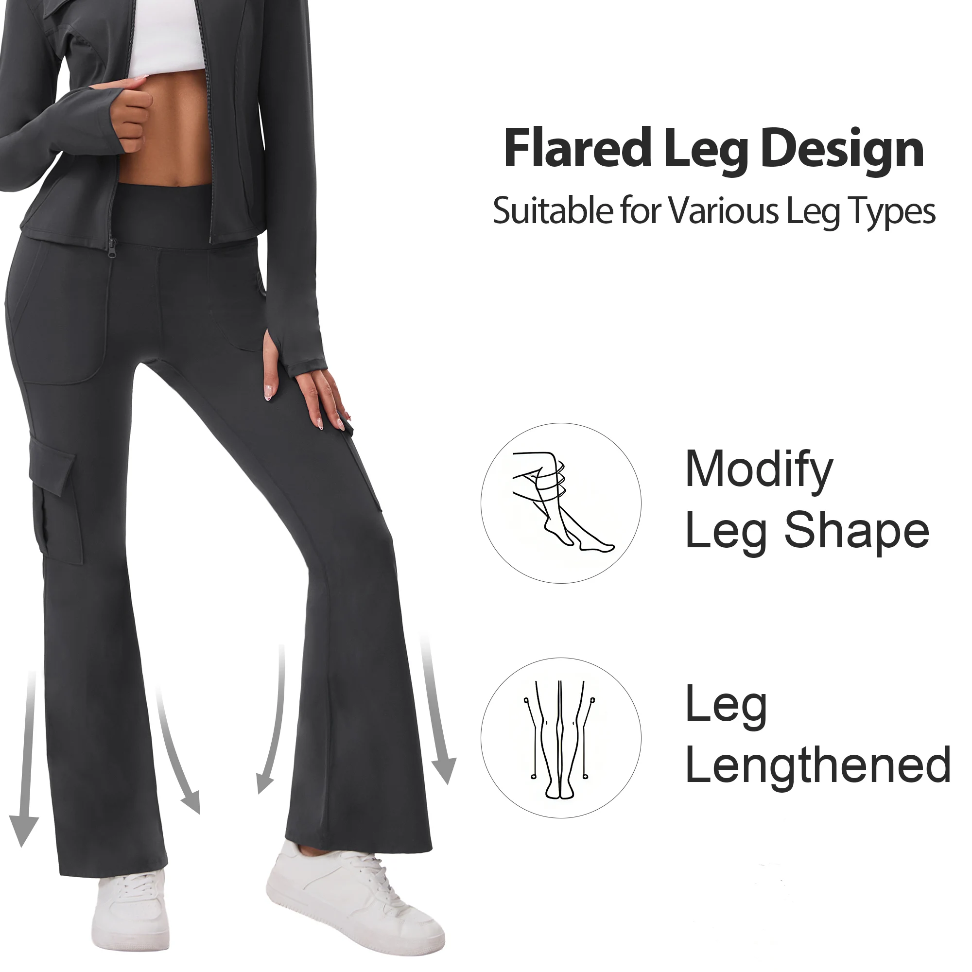 Women's High Waisted Straight Leg Wide Leg Pants with Multiple Pockets, Tummy Control Casual Yoga Trousers for Gym Fitness Daily