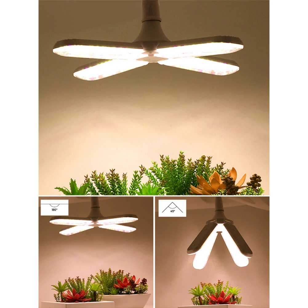 Foldable LED Plant Growing Lights, Full Spectrum, E27, 24W, 36W, 48W, para plantas de interior, Flower Seedling