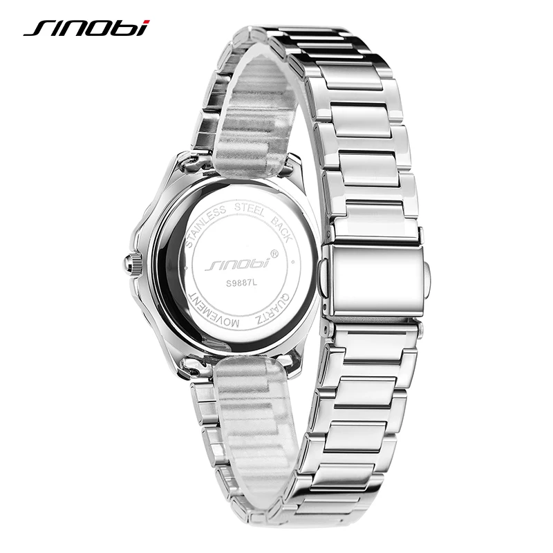 SINOBI Elegant Wrist Watches For Women Stainless Steel Female Watch Diamond Watches Woman\'s Quartz Watch Ladies Gifts Clock