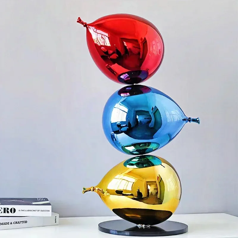 Nordic Fiberglass Colorful Balloon Sculpture Ornaments, Modern and Simple, Living Room and Bedroom Furniture, Luxury Ornaments