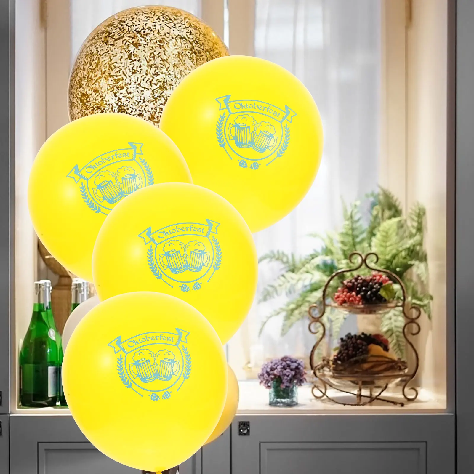 

40 Pcs Party Balloons Colorful Daisy Beer Cup Printed Latex Balloons Outdoor Decorations Festive Supplies Safe Premium Material
