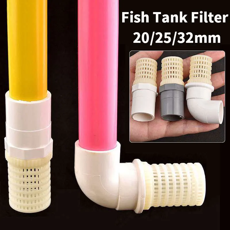 20/25/32mm Plastic Filter Mesh Filter ABS/PVC Plastic Combination Aquarium Fish Tank Water Pump Strainer Water Cleaning Fitting