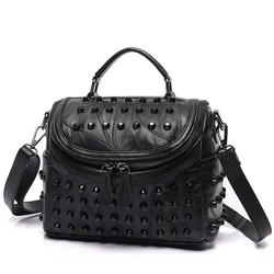 Women\'s Leather Bag Casual Crossbody Women\'s Bag Rivet Decorative Fashion Shoulder Bag