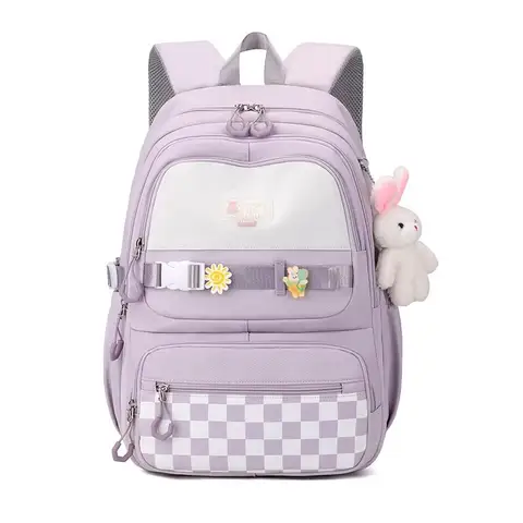 Elementary girl school backpack large capacity ladies fashionable backpacks for middle high school college student bookbag