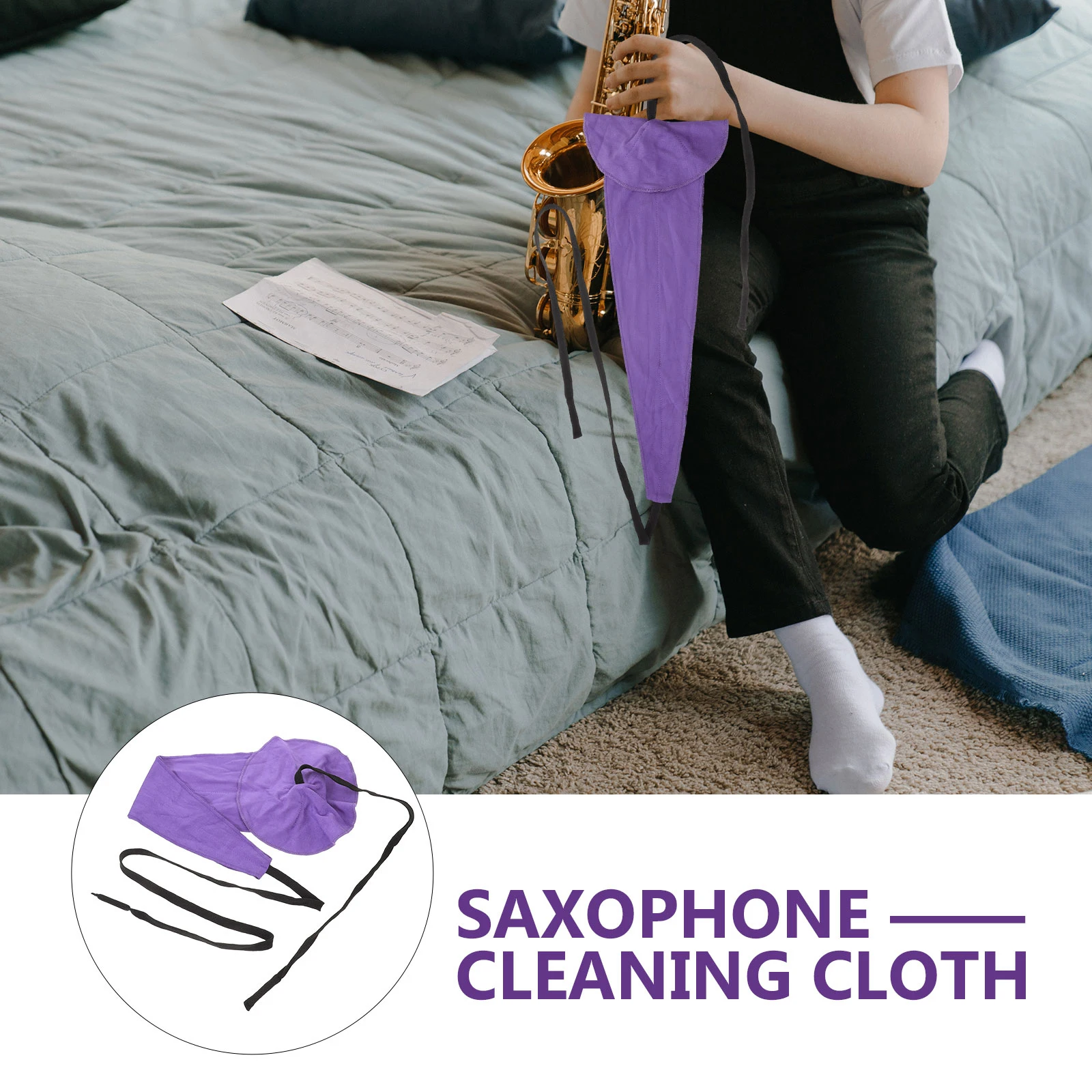 

Saxophone Cleaning Cloth Strips Cloths Flute Rag Clarinet Chamber for Faux Suede