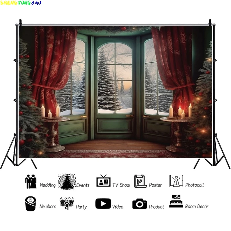 

Vinyl Custom Christmas Day Decoration Candy Family Portrait Photography Backdrops Flying Snowflake Studio Background Prop WW-24