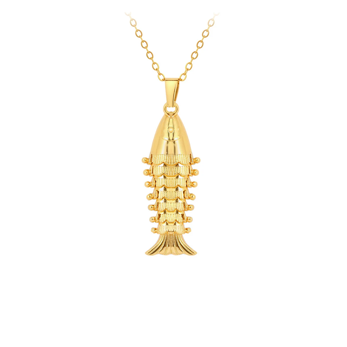 Retro Dynamic Fish Pendant Necklace for Women Lightweight Fashionable Personalized Luxury Jewelry Gift