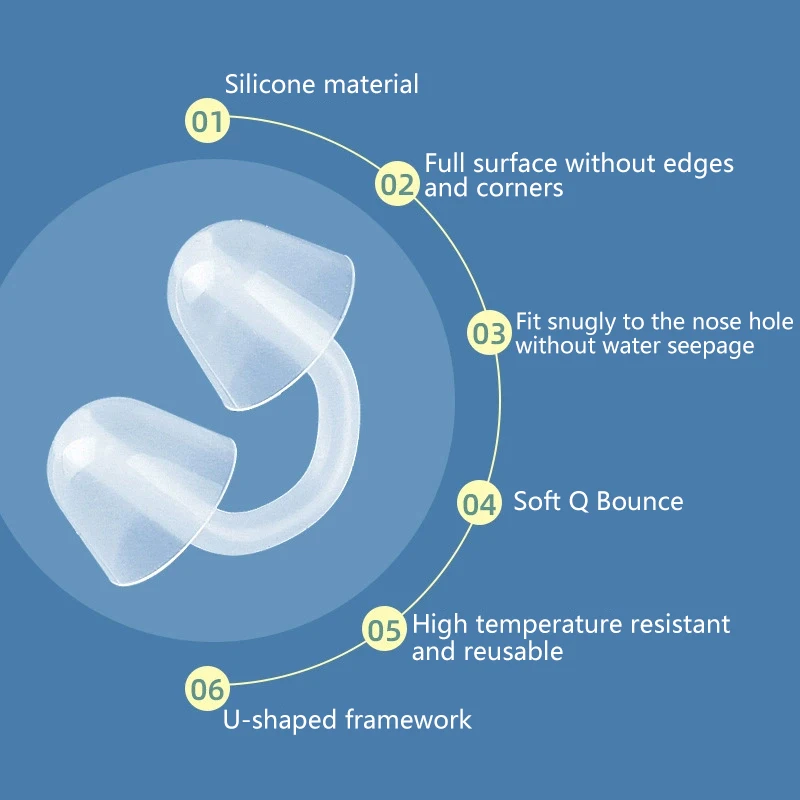 Soft Silicone Reusable Swimming Nose Clip Waterproof Anti-Choking Nose Plug Swim Pool Safety Gear for Adults and Kids