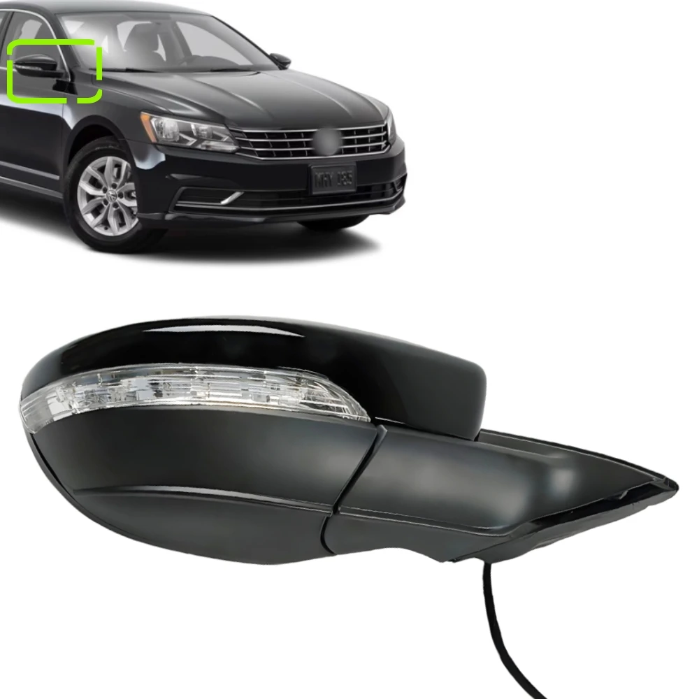 

‌Volkswagen Passat 2016-2020 Passenger Side Mirror 8pin Power Heated Turn Signal Blind Spot Detection Manual/Folding