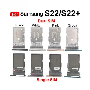 Bilashmart Single Dual SIM Card Samsung Galaxy S22 Plus S22+ Sim Tray Card Slot Holder Replacement Parts