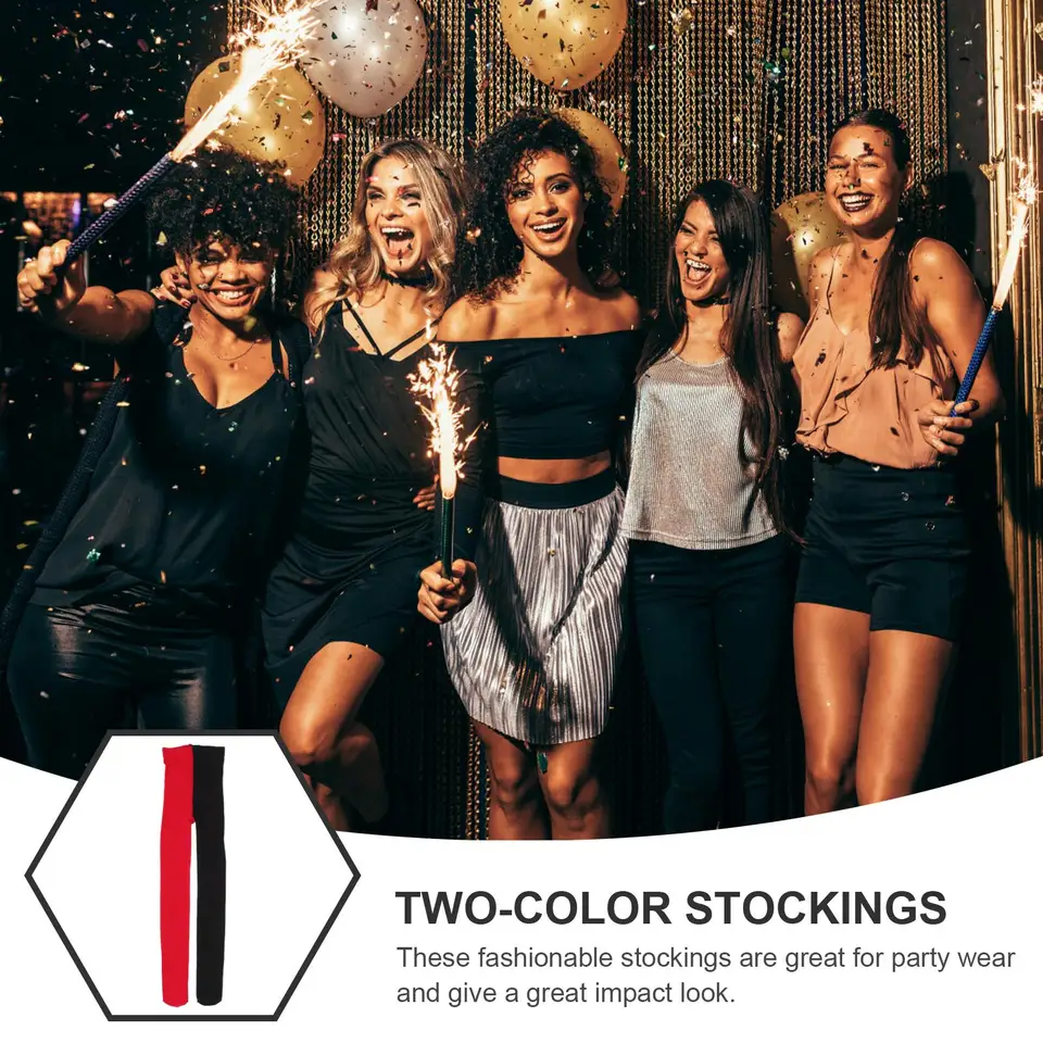 Two Color Asymmetrical Silk Stockings Women Candy Color Tights Elastic Long Leggings Party Wear Thigh Stripe Black Red - AliExpress 200574005 Two Color Asymmetrical Silk Stockings Women Candy Color Tights Elastic Long Leggings Party Wear Thigh Stripe Black Red - AliExpress 200574005