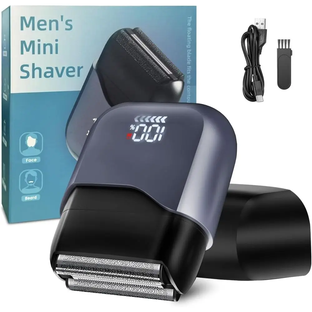 

IPX7 Waterproof 3-Blade Electric Shaver with LED Display, USB-C Fast Charging & Travel Lock - Ideal for Home and Travel Grooming