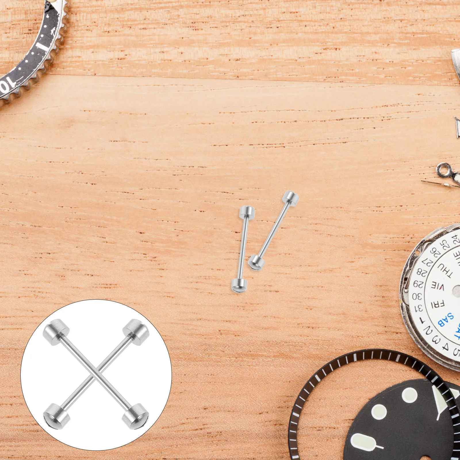 2 個の時計ネジ棒プロフェッショナルグレードのリンクツール時計バンドの組み立てと分解用内径 16 ミリメートルスチール仕上げ