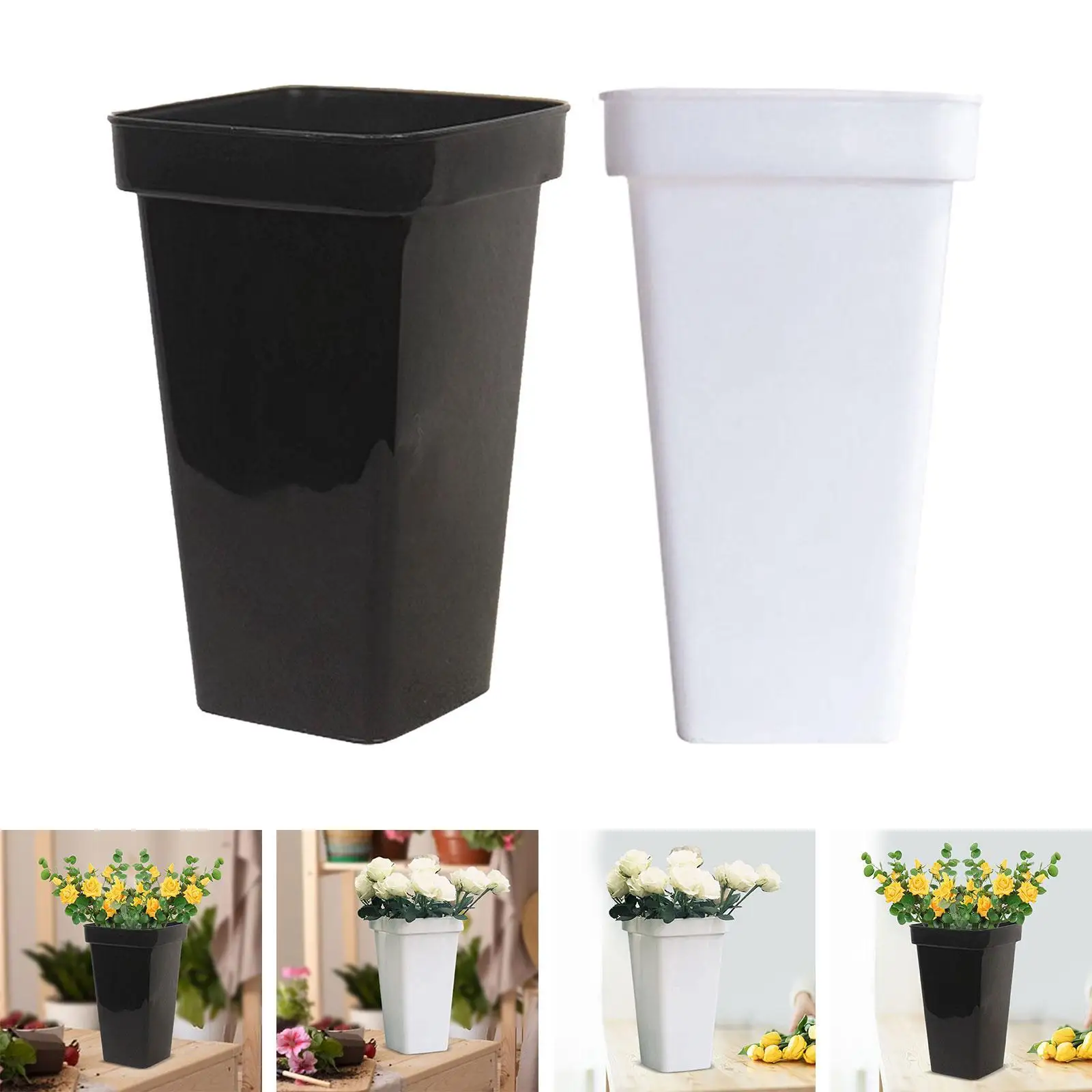 PP Flower Bucket for Cut Flowers for DIY Room Decoration Flower Holder