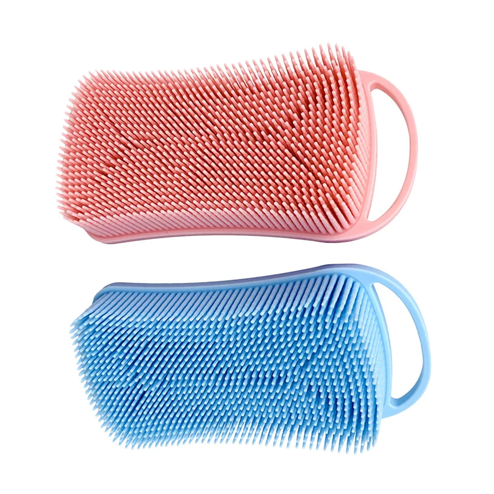 

2pcs Silicone Bath Brush Supple Shampoo Scrubber Body Bathing Tool Practical Washing for Shower Gel Tools