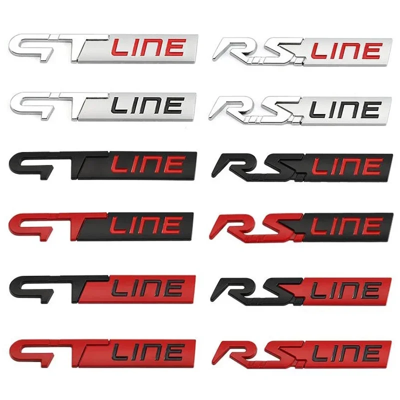 Car Metal GT RS Line Badge Emblem Decals Sticker For Renault Logan Clio Megane 2 3 4 Captur Koleos Espace Twingo Duster Kadjar