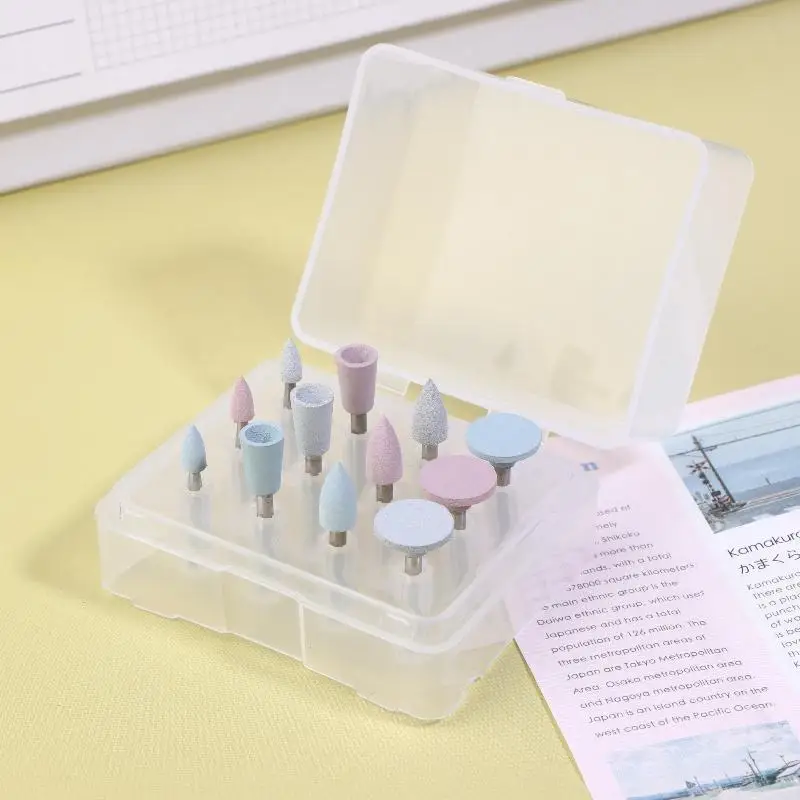 New·12Pcs Silicone Polishing Kit RA 2.35mm For Polishing Resin Porcelain Composites With Low-Speed Handpiece Laboratory Tool